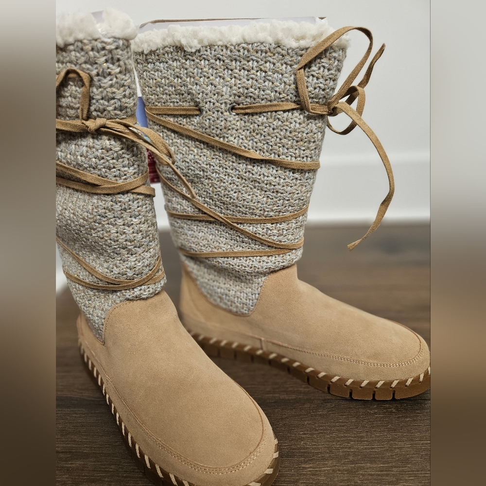 SOLD 💥 NEW 💫 Muk Luks Tall Boots - Sand Color Women's Size 10 - Picture 4 of 12